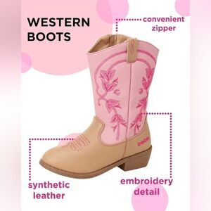 (B-3480) bebe Girls’ Cowgirl Boots – Classic Western Cowboy Boots Sz 6